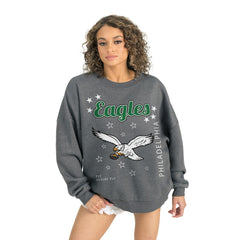 Philadelphia Eagles Gameday Couture Women's Ready to Rumble Premium Fleece Pullover Sweatshirt Gray