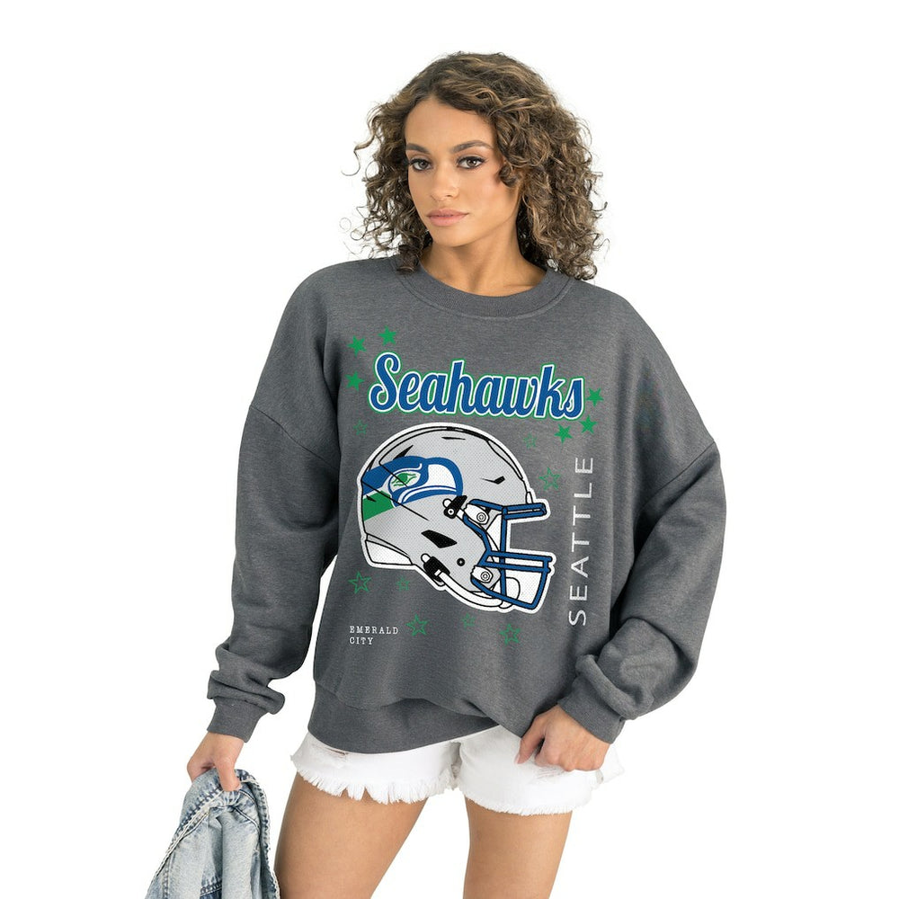 Seattle Seahawks Gameday Couture Women's Ready to Rumble Premium Fleece Pullover Sweatshirt Gray