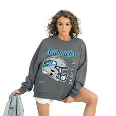 Seattle Seahawks Gameday Couture Women's Ready to Rumble Premium Fleece Pullover Sweatshirt Gray