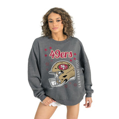 San Francisco 49ers Gameday Couture Women's Ready to Rumble Premium Fleece Pullover Sweatshirt Gray