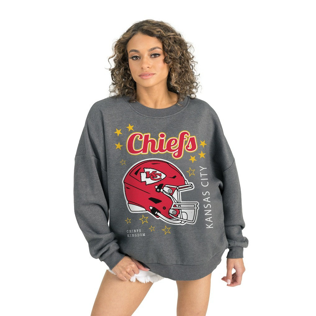Kansas City Chiefs Gameday Couture Women's Ready to Rumble Premium Fleece Pullover Sweatshirt Gray