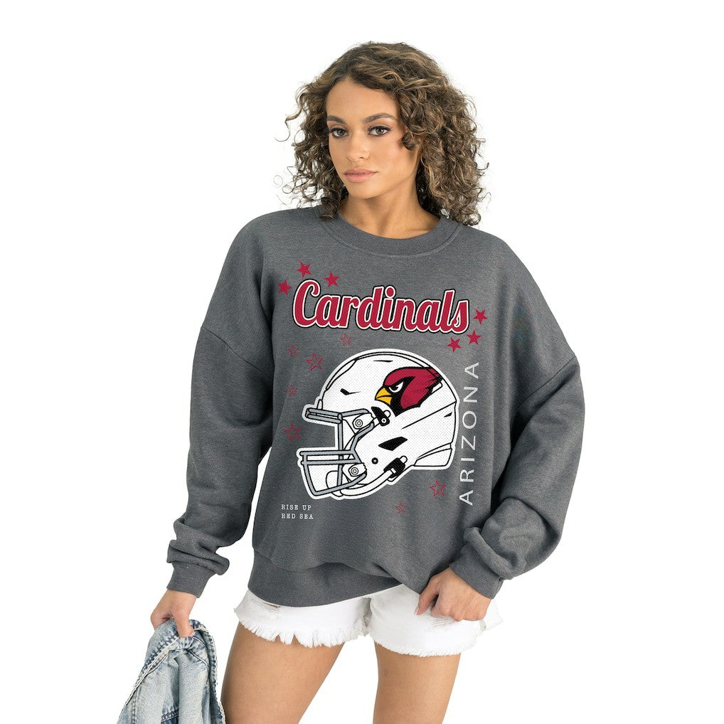 Arizona Cardinals Gameday Couture Women's Ready to Rumble Premium Fleece Pullover Sweatshirt Gray