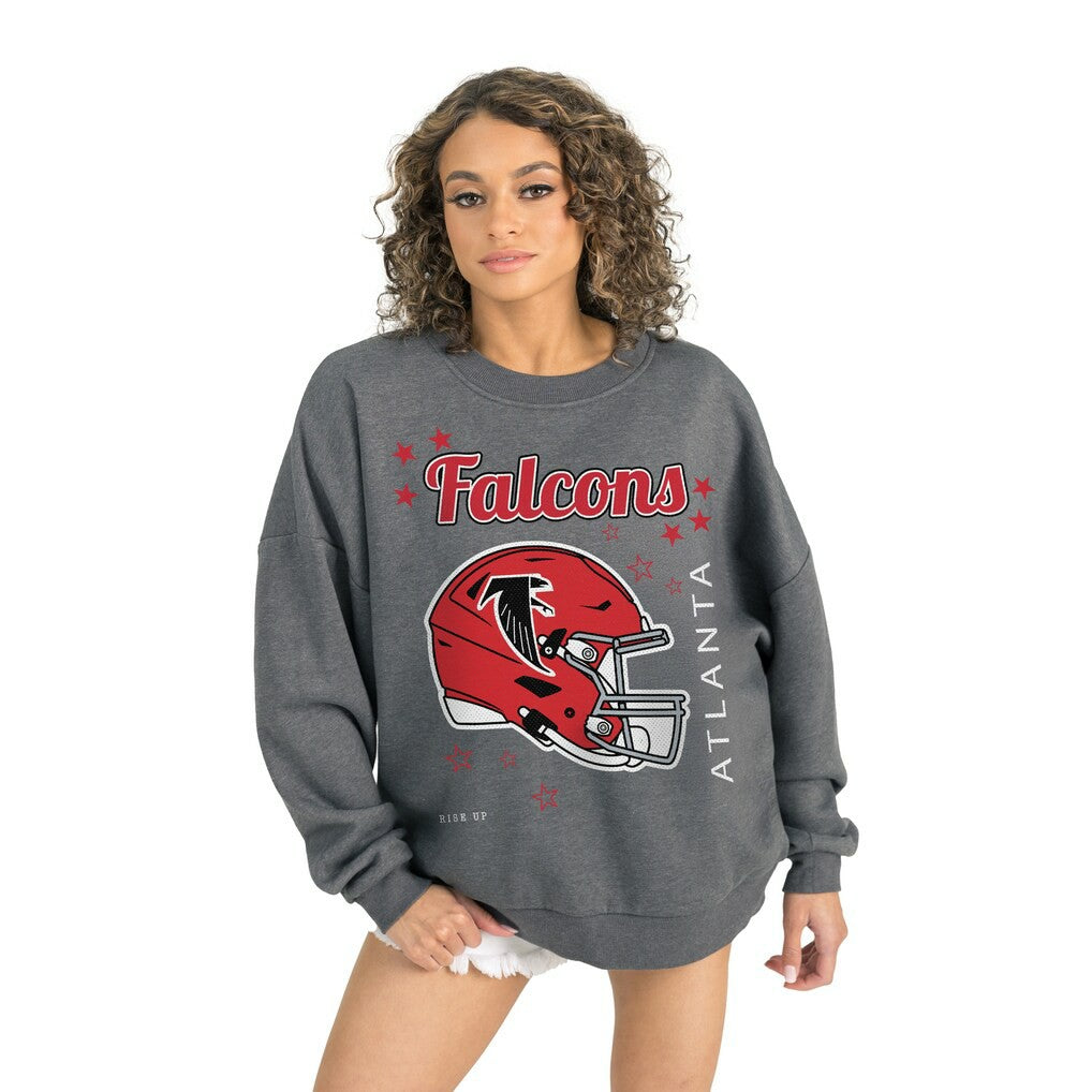 Atlanta Falcons Gameday Couture Women's Ready to Rumble Premium Fleece Pullover Sweatshirt Gray