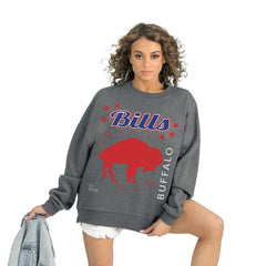 Buffalo Bills Gameday Couture Women's Ready to Rumble Premium Fleece Pullover Sweatshirt Gray