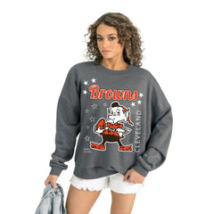 Cleveland Browns Gameday Couture Women's Ready to Rumble Premium Fleece Pullover Sweatshirt Gray