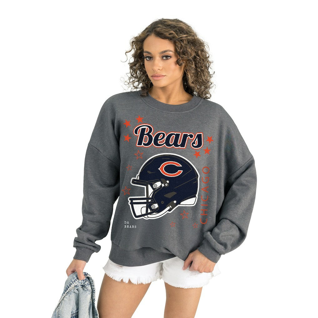 Chicago Bears Gameday Couture Women's Ready to Rumble Premium Fleece Pullover Sweatshirt Gray