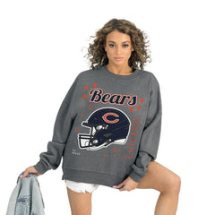 Chicago Bears Gameday Couture Women's Ready to Rumble Premium Fleece Pullover Sweatshirt Gray