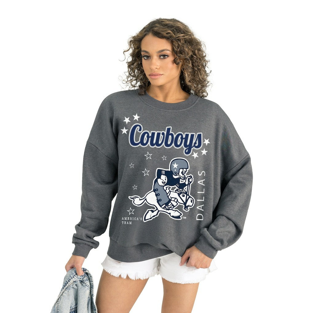Dallas Cowboys Gameday Couture Women's Ready to Rumble Premium Fleece Pullover Sweatshirt Gray