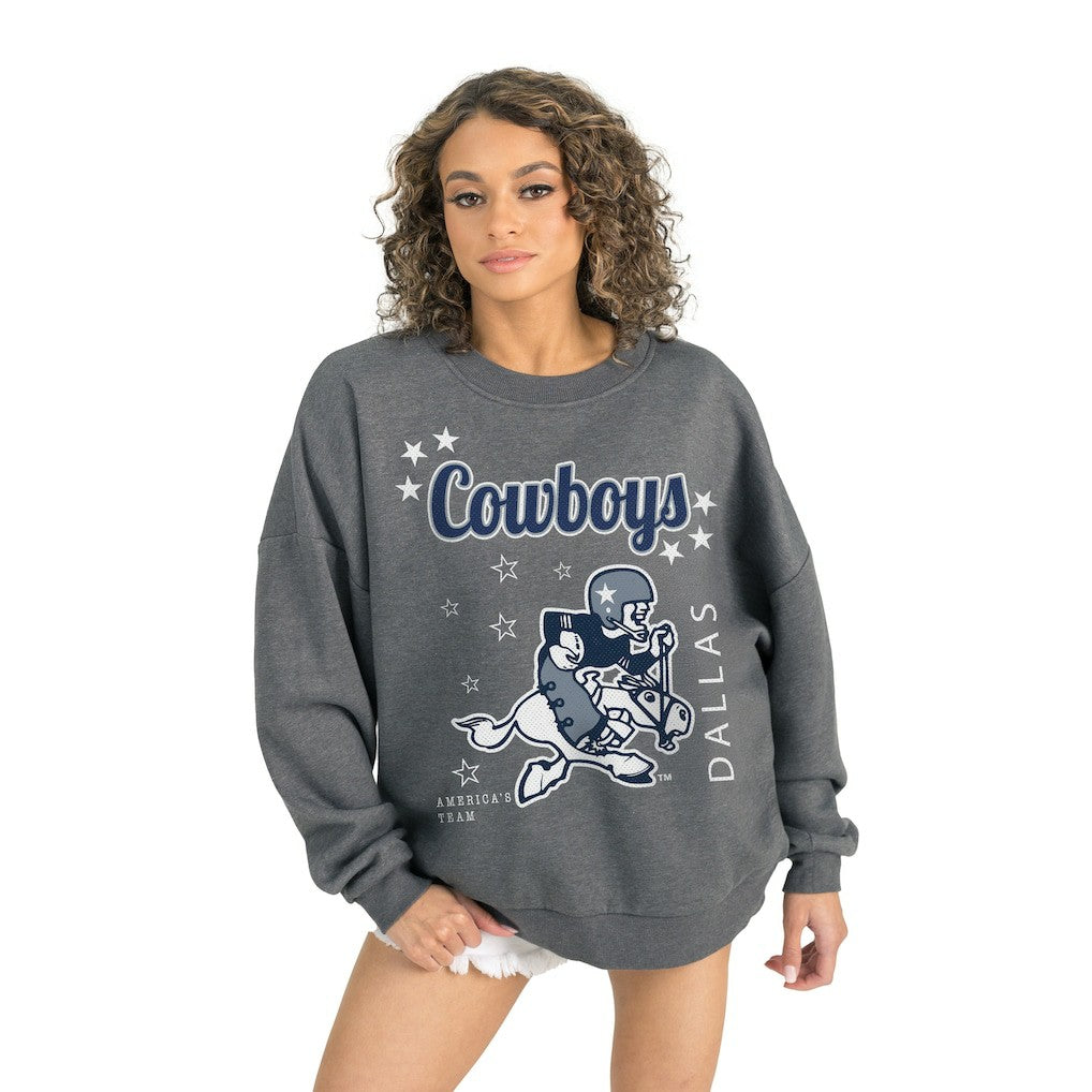 Dallas Cowboys Gameday Couture Women's Ready to Rumble Premium Fleece Pullover Sweatshirt Gray