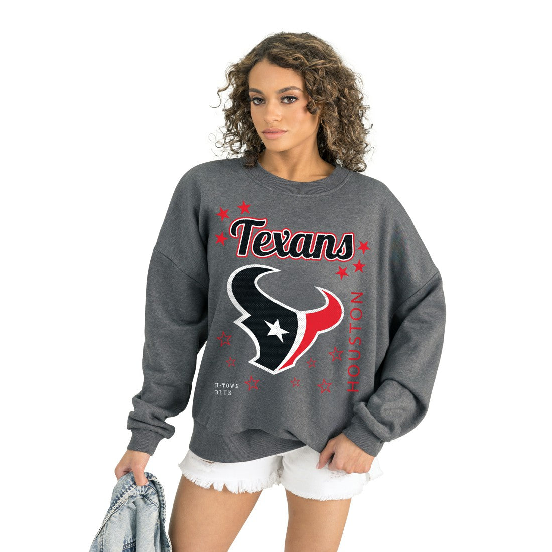 Houston Texans Gameday Couture Women's Ready to Rumble Premium Fleece Pullover Sweatshirt Gray