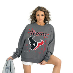 Houston Texans Gameday Couture Women's Ready to Rumble Premium Fleece Pullover Sweatshirt Gray