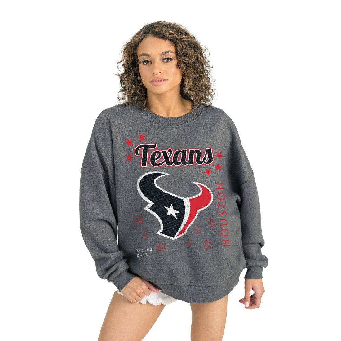 Houston Texans Gameday Couture Women's Ready to Rumble Premium Fleece Pullover Sweatshirt Gray