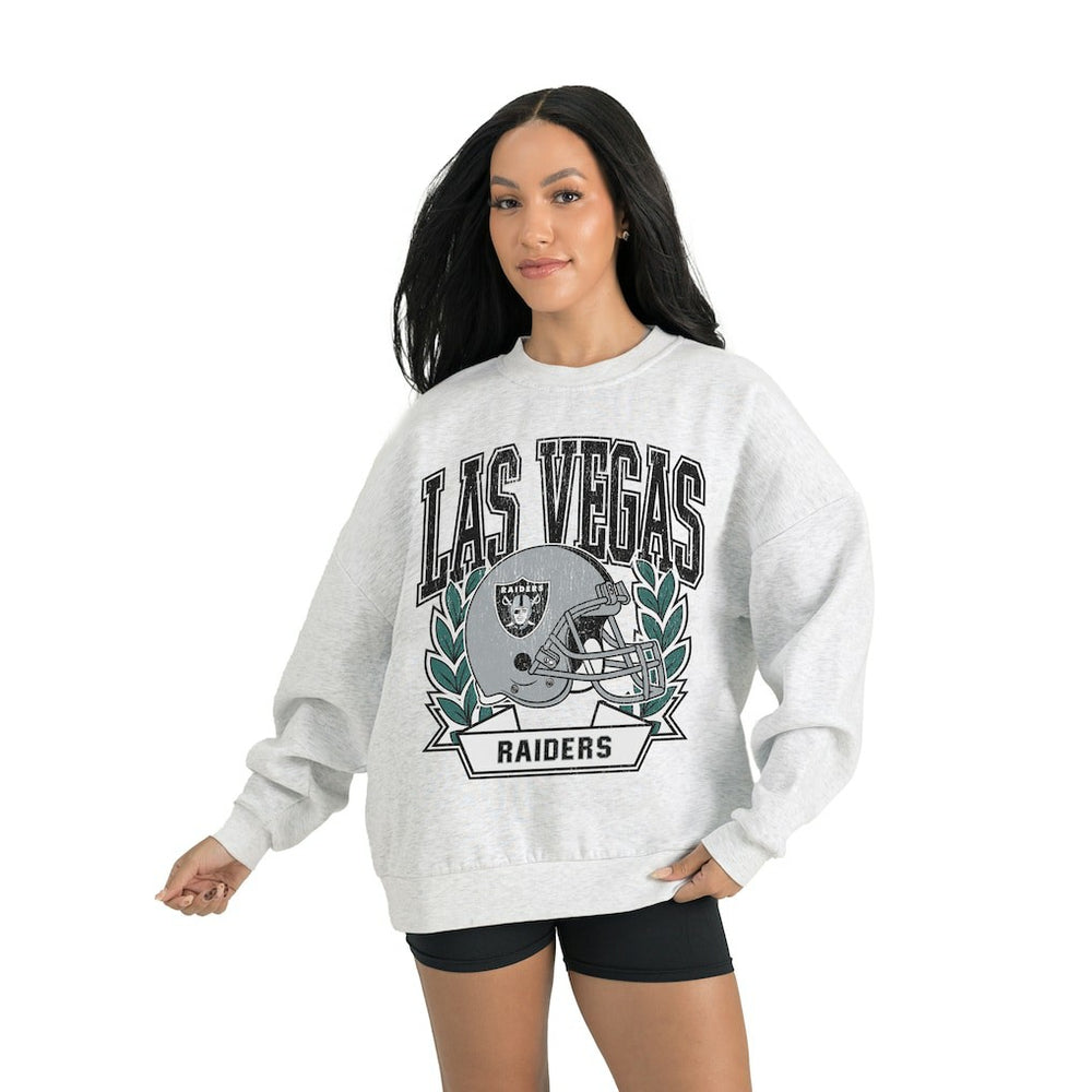 Las Vegas Raiders Gameday Couture Women's Heritage Premium Fleece Pullover Sweatshirt Gray