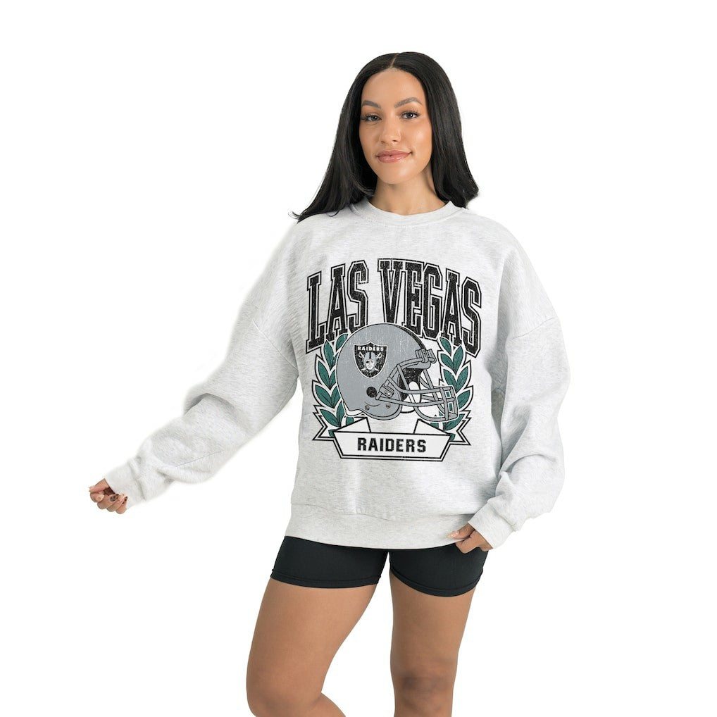 Las Vegas Raiders Gameday Couture Women's Heritage Premium Fleece Pullover Sweatshirt Gray
