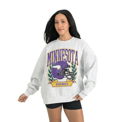 Minnesota Vikings Gameday Couture Women's Heritage Premium Fleece Pullover Sweatshirt Gray