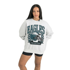 Philadelphia Eagles Gameday Couture Women's Heritage Premium Fleece Pullover Sweatshirt Gray