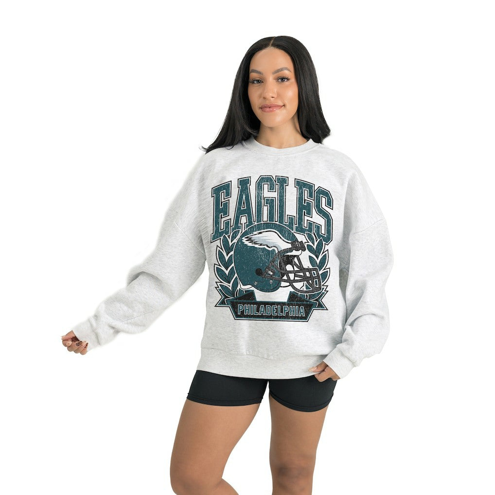 Philadelphia Eagles Gameday Couture Women's Heritage Premium Fleece Pullover Sweatshirt Gray