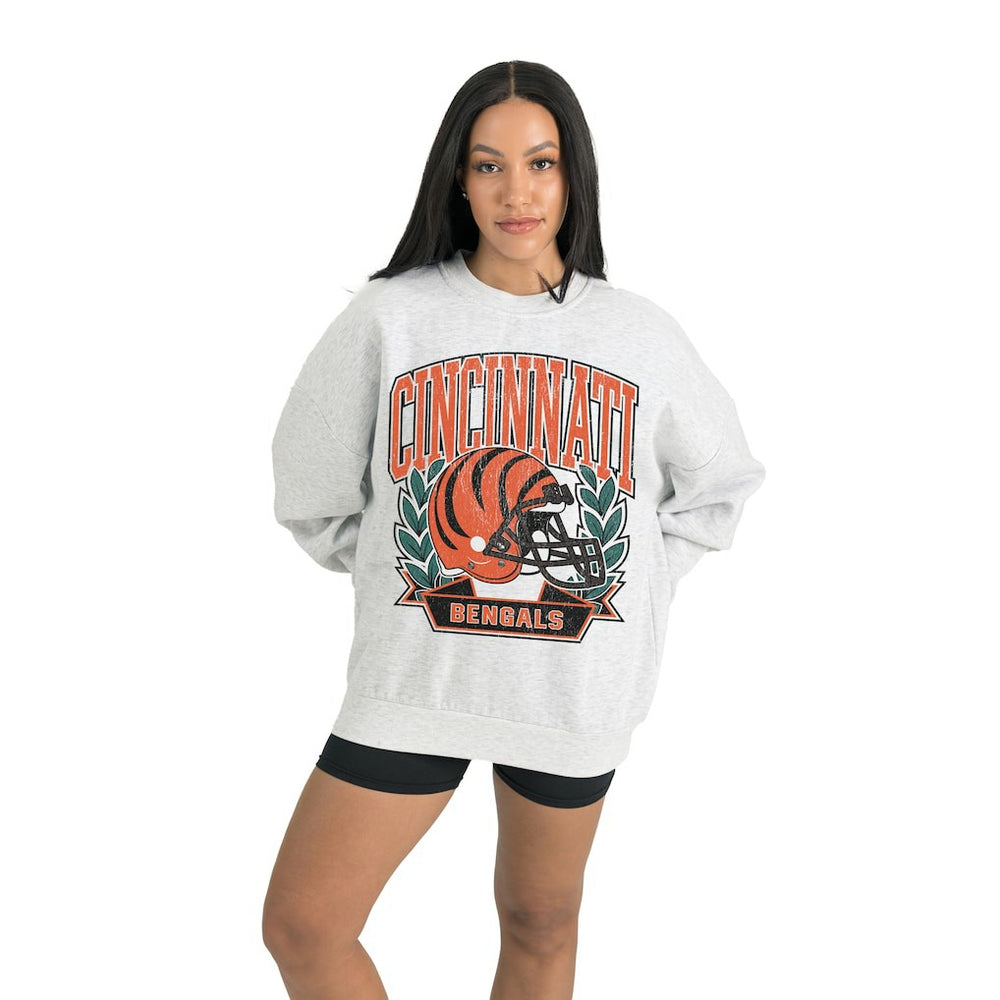 Cincinnati Bengals Gameday Couture Women's Heritage Premium Fleece Pullover Sweatshirt Gray