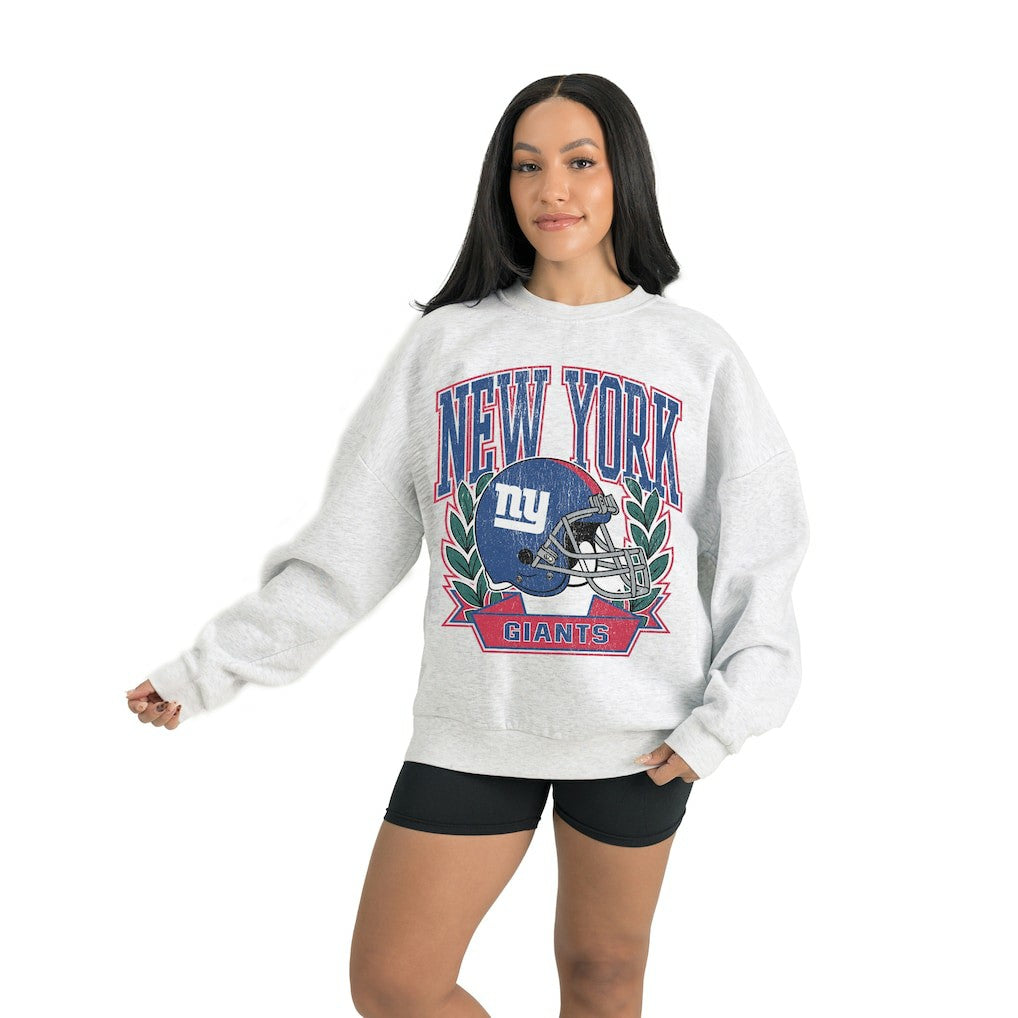 New York Giants Gameday Couture Women's Heritage Premium Fleece Pullover Sweatshirt Gray