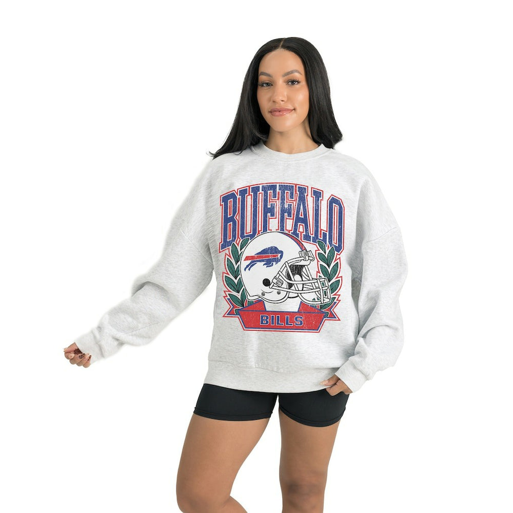 Buffalo Bills Gameday Couture Women's Heritage Premium Fleece Pullover Sweatshirt Gray