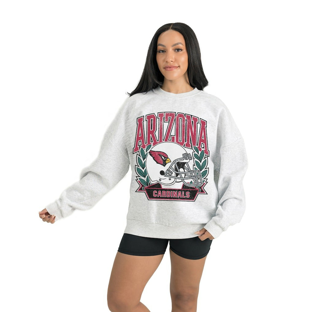 Arizona Cardinals Gameday Couture Women's Heritage Premium Fleece Pullover Sweatshirt Gray