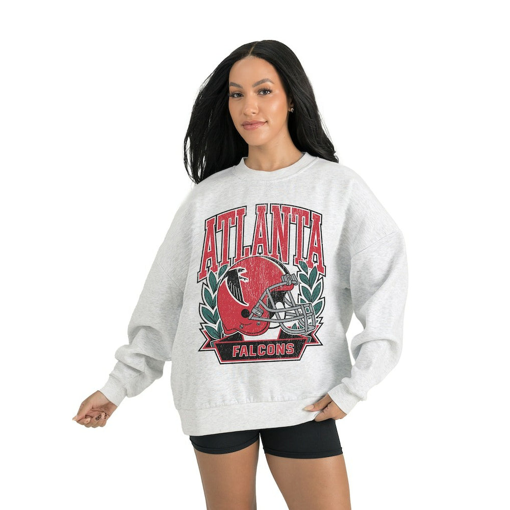 Atlanta Falcons Gameday Couture Women's Heritage Premium Fleece Pullover Sweatshirt Gray