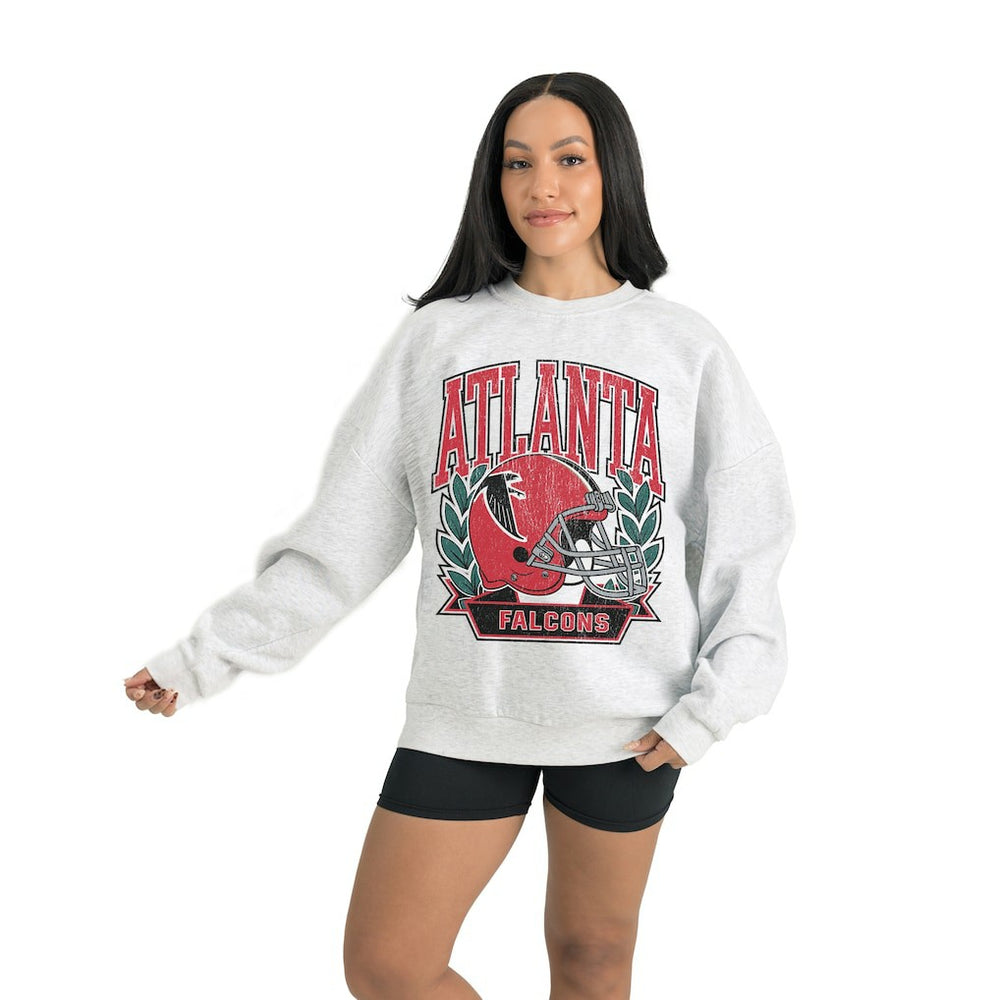 Atlanta Falcons Gameday Couture Women's Heritage Premium Fleece Pullover Sweatshirt Gray