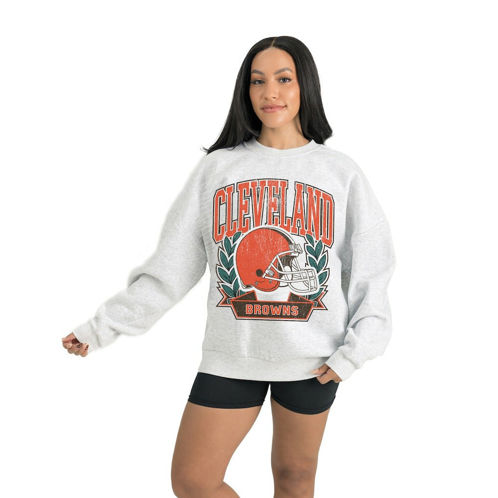 Cleveland Browns Gameday Couture Women's Heritage Premium Fleece Pullover Sweatshirt Gray