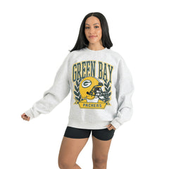 Green Bay Packers Gameday Couture Women's Heritage Premium Fleece Pullover Sweatshirt Gray