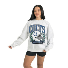 Indianapolis Colts Gameday Couture Women's Heritage Premium Fleece Pullover Sweatshirt Gray