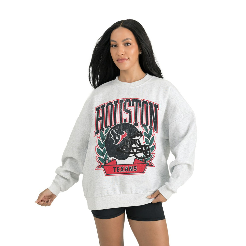 Houston Texans Gameday Couture Women's Heritage Premium Fleece Pullover Sweatshirt Gray