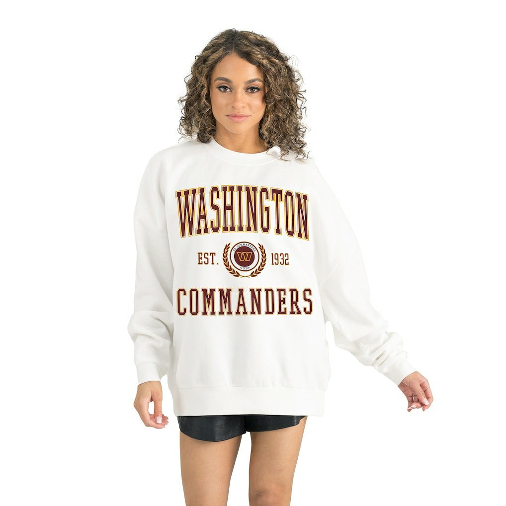 Washington Commanders Gameday Couture Women's Timeless Triumph Premium Fleece Pullover Sweatshirt White