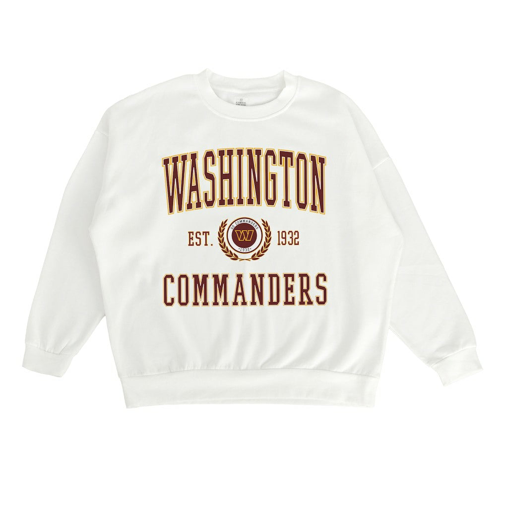 Washington Commanders Gameday Couture Women's Timeless Triumph Premium Fleece Pullover Sweatshirt White