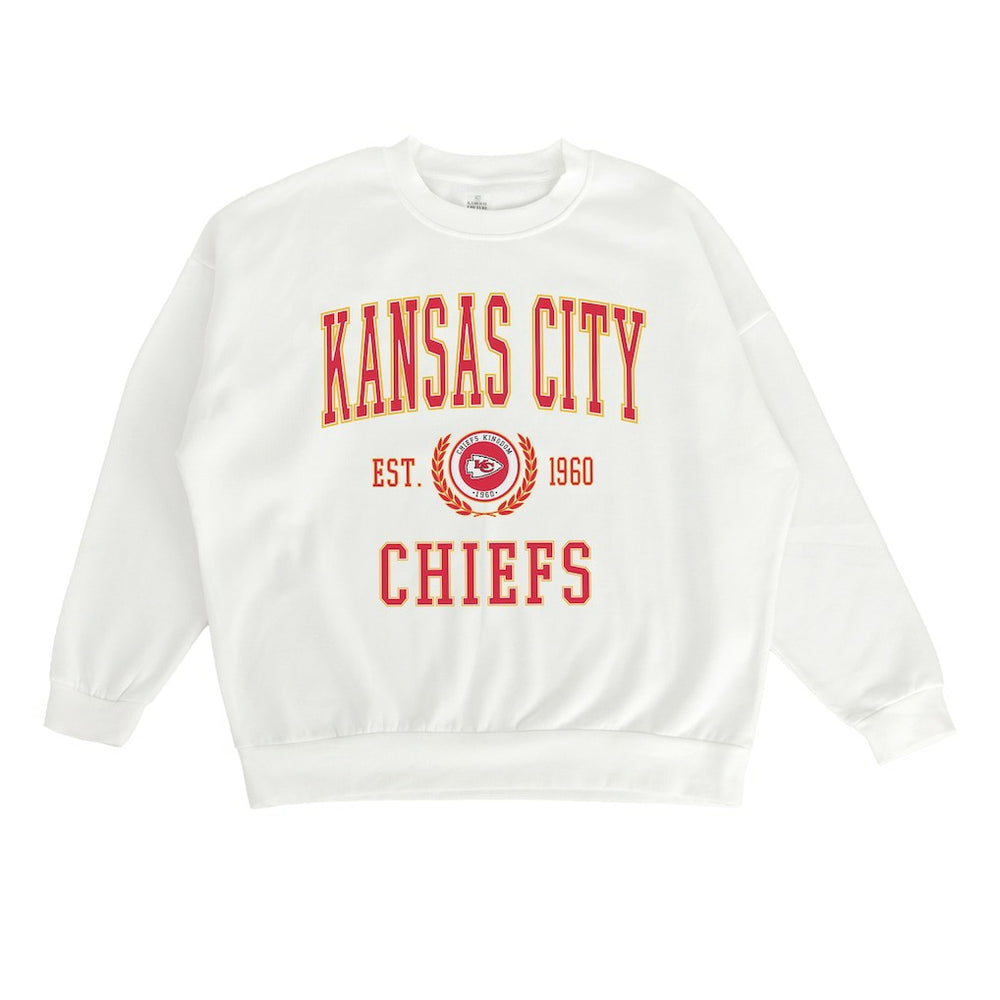 Kansas City Chiefs Gameday Couture Women's Timeless Triumph Premium Fleece Pullover Sweatshirt White