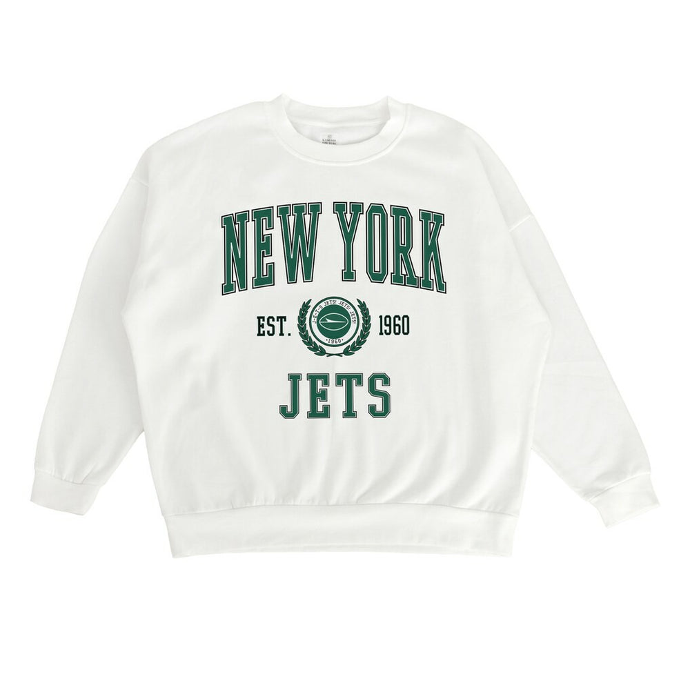New York Jets Gameday Couture Women's Timeless Triumph Premium Fleece Pullover Sweatshirt White