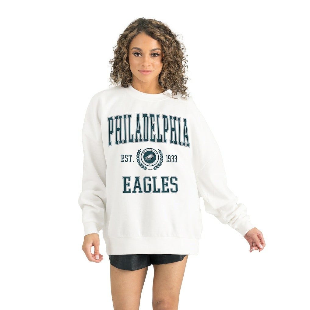 Philadelphia Eagles Gameday Couture Women's Timeless Triumph Premium Fleece Pullover Sweatshirt White
