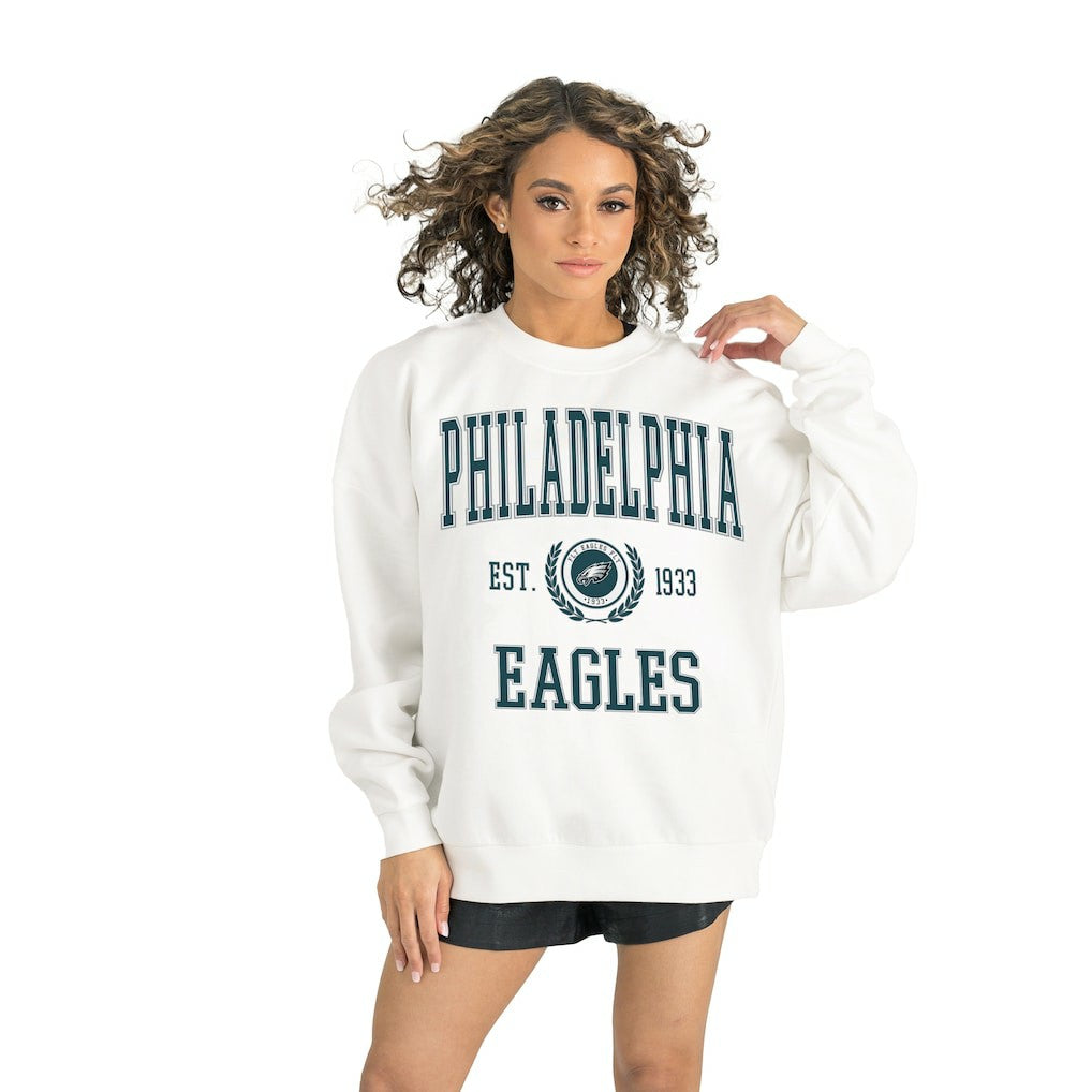 Philadelphia Eagles Gameday Couture Women's Timeless Triumph Premium Fleece Pullover Sweatshirt White