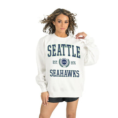 Seattle Seahawks Gameday Couture Women's Timeless Triumph Premium Fleece Pullover Sweatshirt White