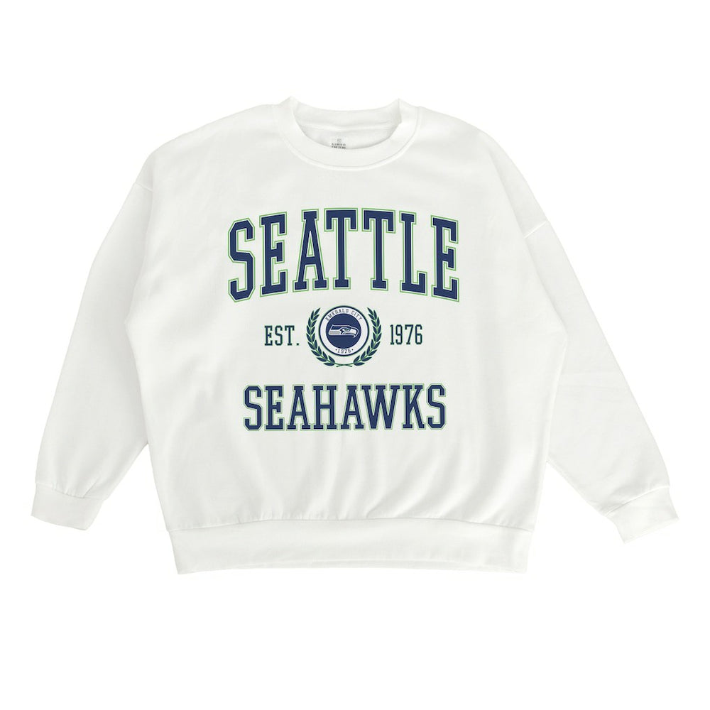 Seattle Seahawks Gameday Couture Women's Timeless Triumph Premium Fleece Pullover Sweatshirt White