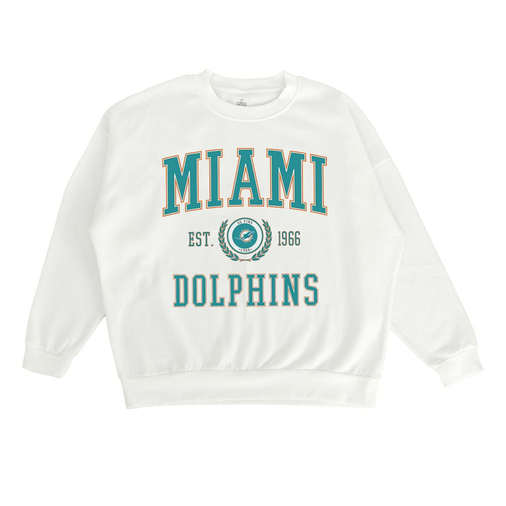 Miami Dolphins Gameday Couture Women's Timeless Triumph Premium Fleece Pullover Sweatshirt White