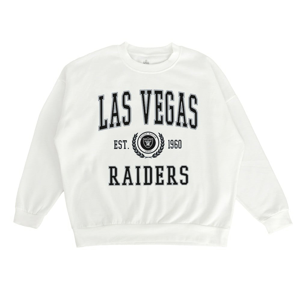 Las Vegas Raiders Gameday Couture Women's Timeless Triumph Premium Fleece Pullover Sweatshirt White