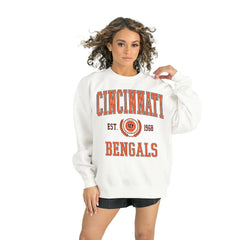Cincinnati Bengals Gameday Couture Women's Timeless Triumph Premium Fleece Pullover Sweatshirt White