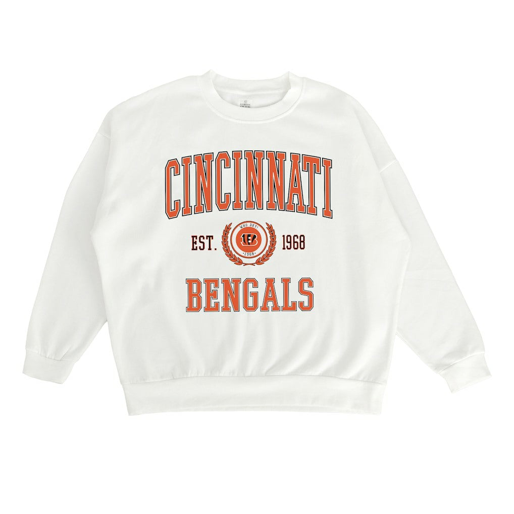 Cincinnati Bengals Gameday Couture Women's Timeless Triumph Premium Fleece Pullover Sweatshirt White