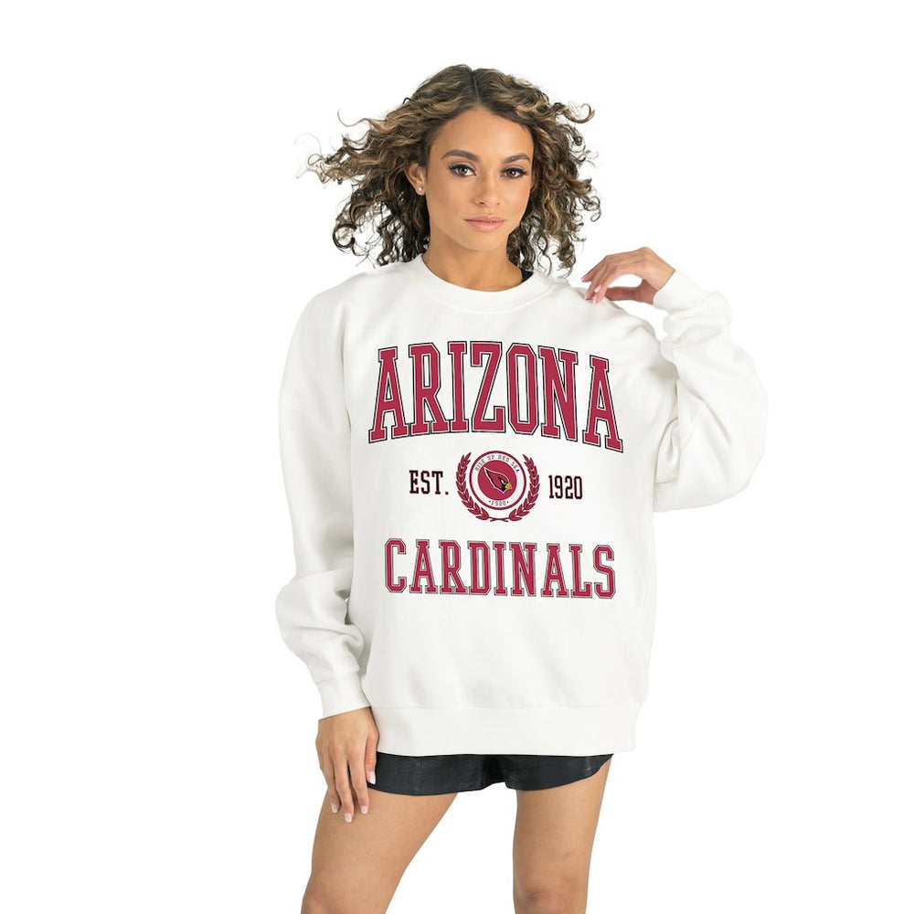 Arizona Cardinals Gameday Couture Women's Timeless Triumph Premium Fleece Pullover Sweatshirt White