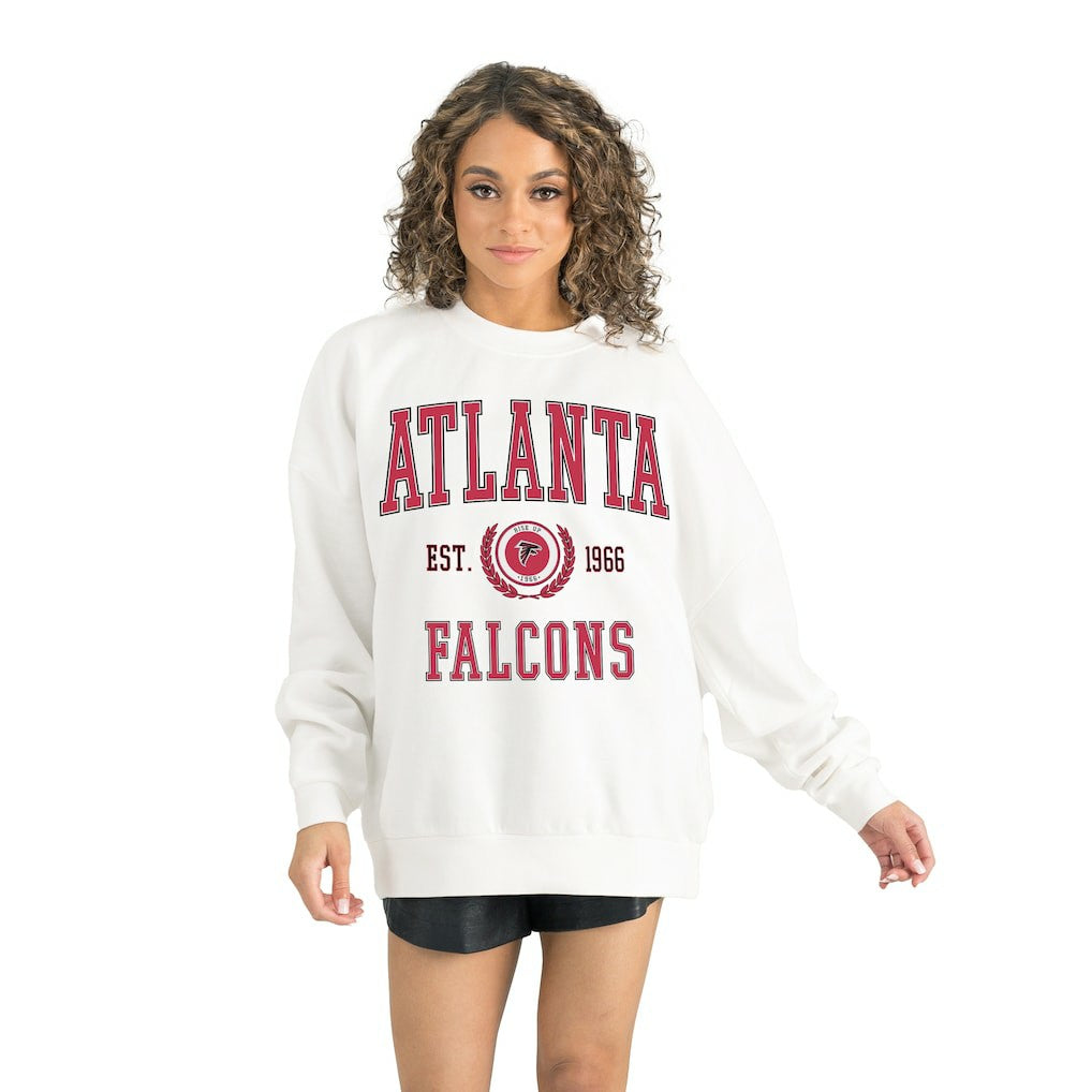 Atlanta Falcons Gameday Couture Women's Timeless Triumph Premium Fleece Pullover Sweatshirt White