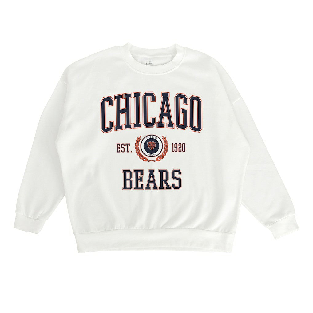 Chicago Bears Gameday Couture Women's Timeless Triumph Premium Fleece Pullover Sweatshirt White