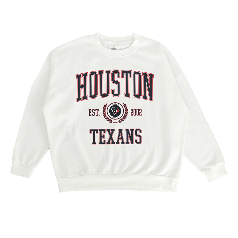 Houston Texans Gameday Couture Women's Timeless Triumph Premium Fleece Pullover Sweatshirt White