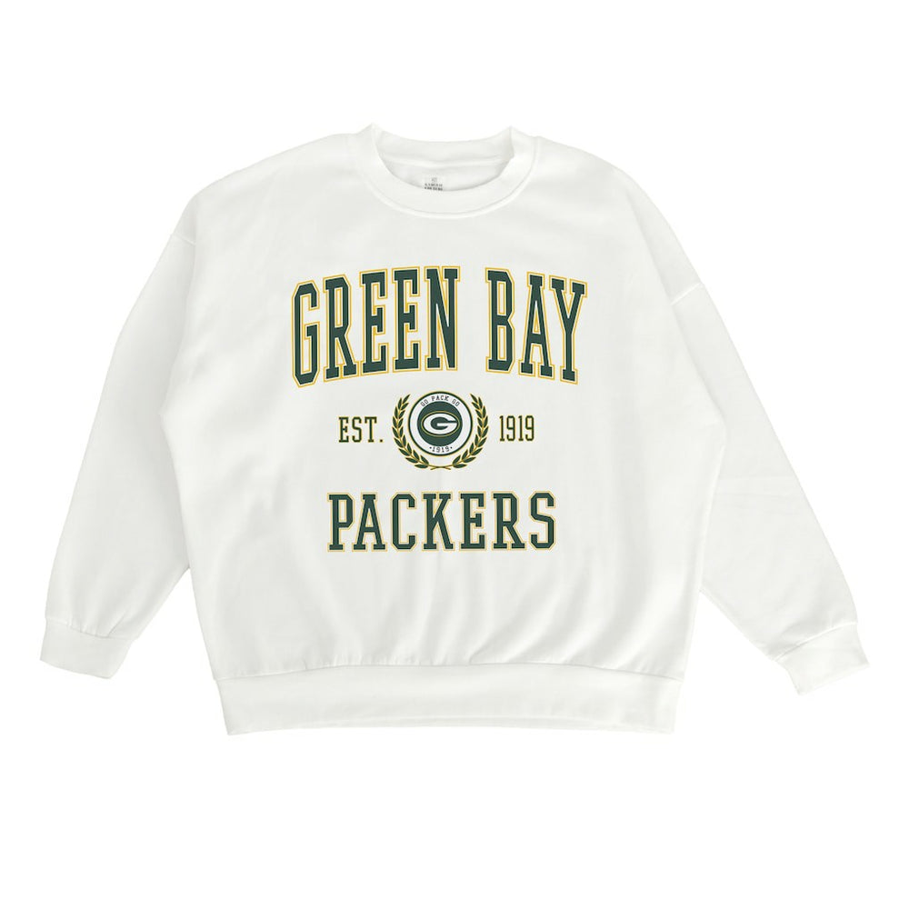 Green Bay Packers Gameday Couture Women's Timeless Triumph Premium Fleece Pullover Sweatshirt White