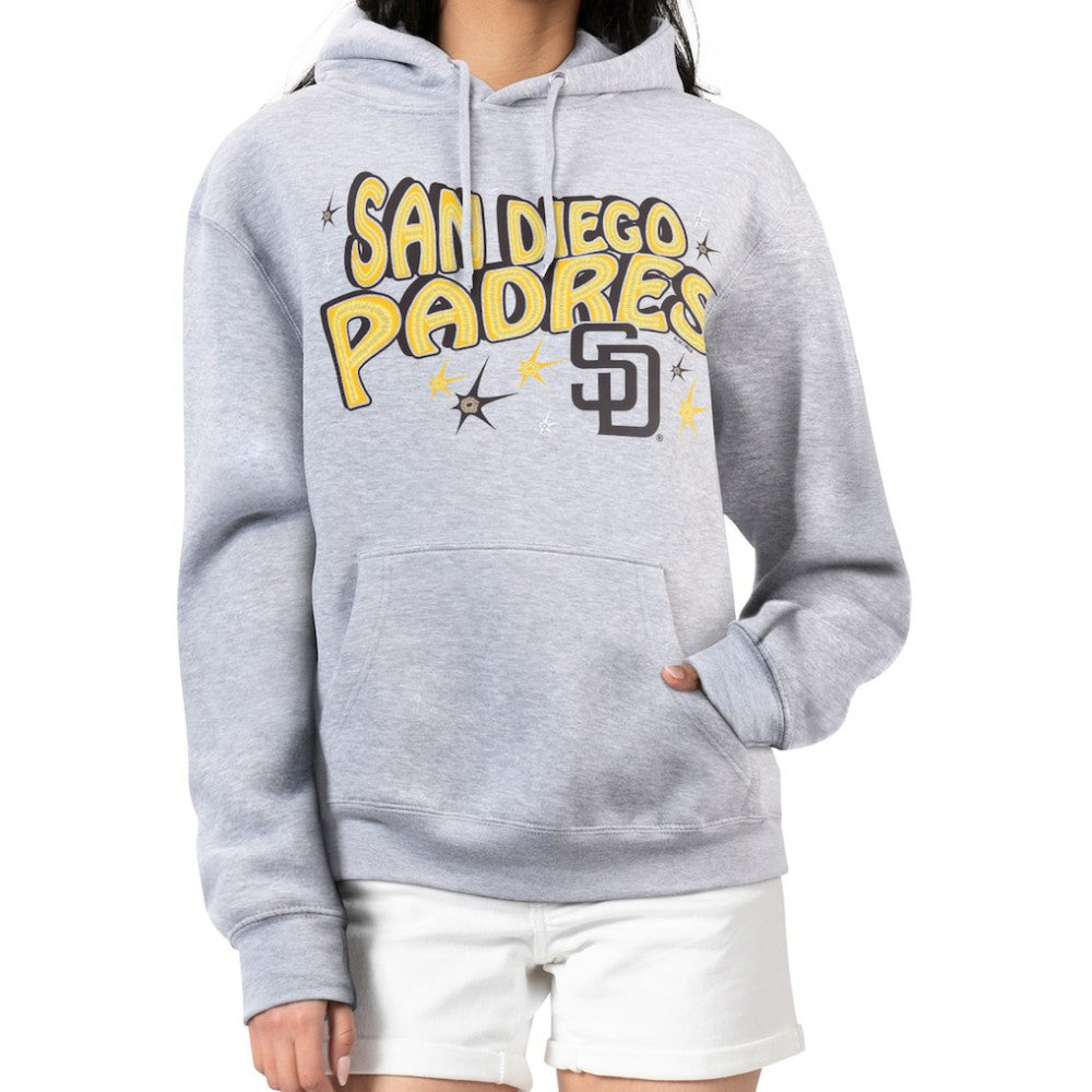 San Diego Padres Starter Women's Fireworks Fleece Tri-Blend Pullover Hoodie - Gray Hoodies