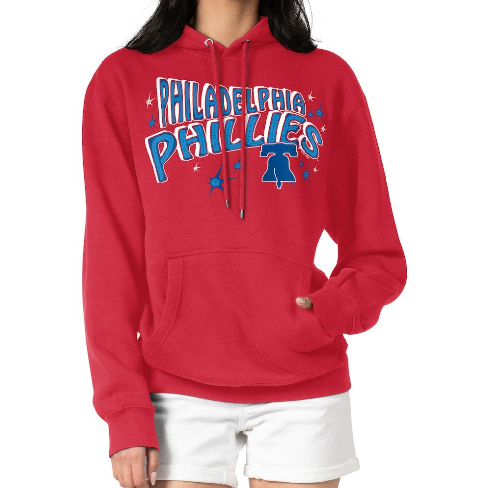 Philadelphia Phillies Starter Women's Fireworks Fleece Tri-Blend Pullover Hoodie - Red Hoodies